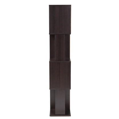 Baxton Studio - Riva Bookcase in Dark brown - BS8000-Wenge-Shelf view 3