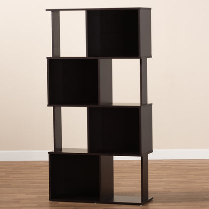 Baxton Studio - Riva Bookcase in Dark brown - BS8000-Wenge-Shelf view 5
