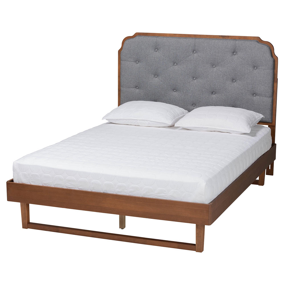Baxton Studio - Roald King Size Bed in Grey/Walnut Brown - MG9772/97043-King view 1