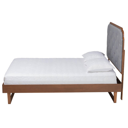 Baxton Studio - Roald King Size Bed in Grey/Walnut Brown - MG9772/97043-King view 2