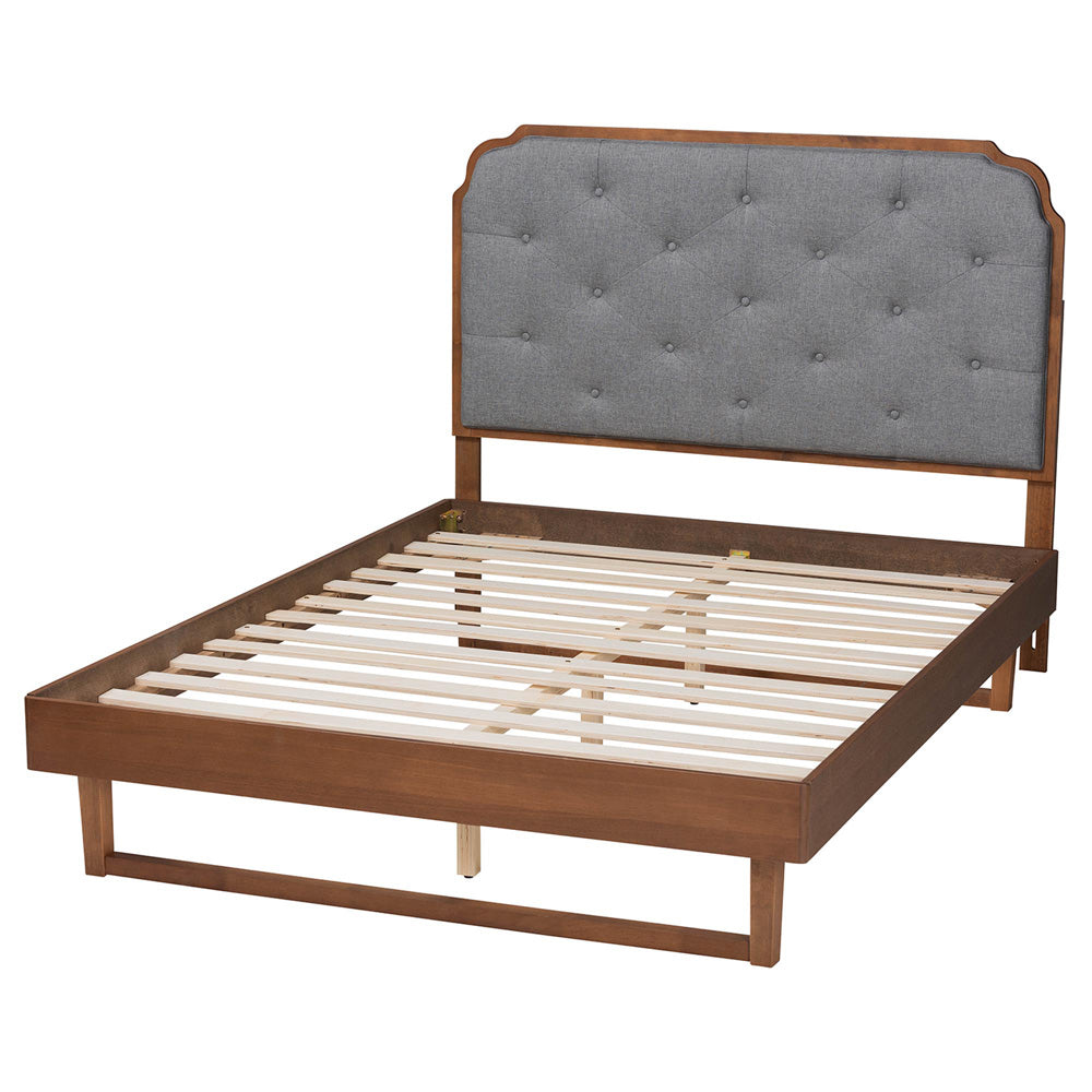 Baxton Studio - Roald King Size Bed in Grey/Walnut Brown - MG9772/97043-King view 3