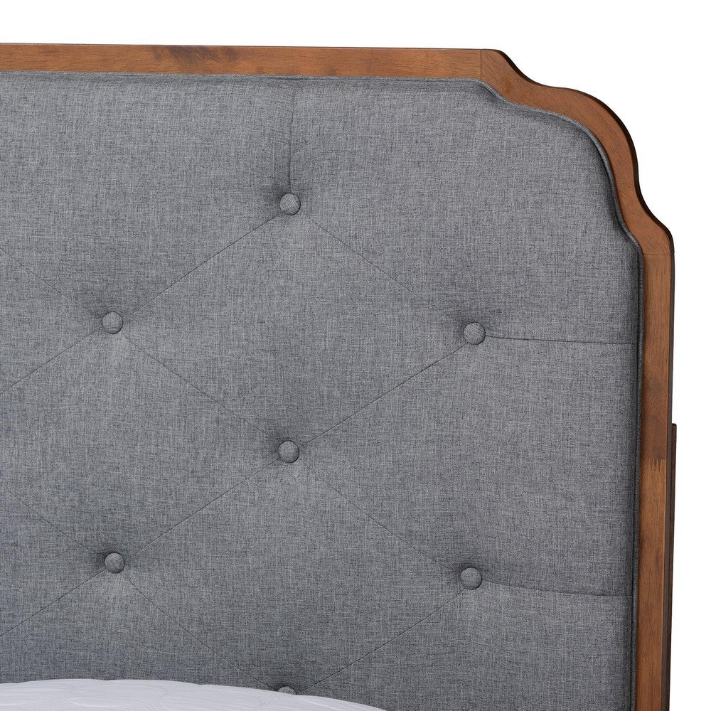 Baxton Studio - Roald King Size Bed in Grey/Walnut Brown - MG9772/97043-King view 4