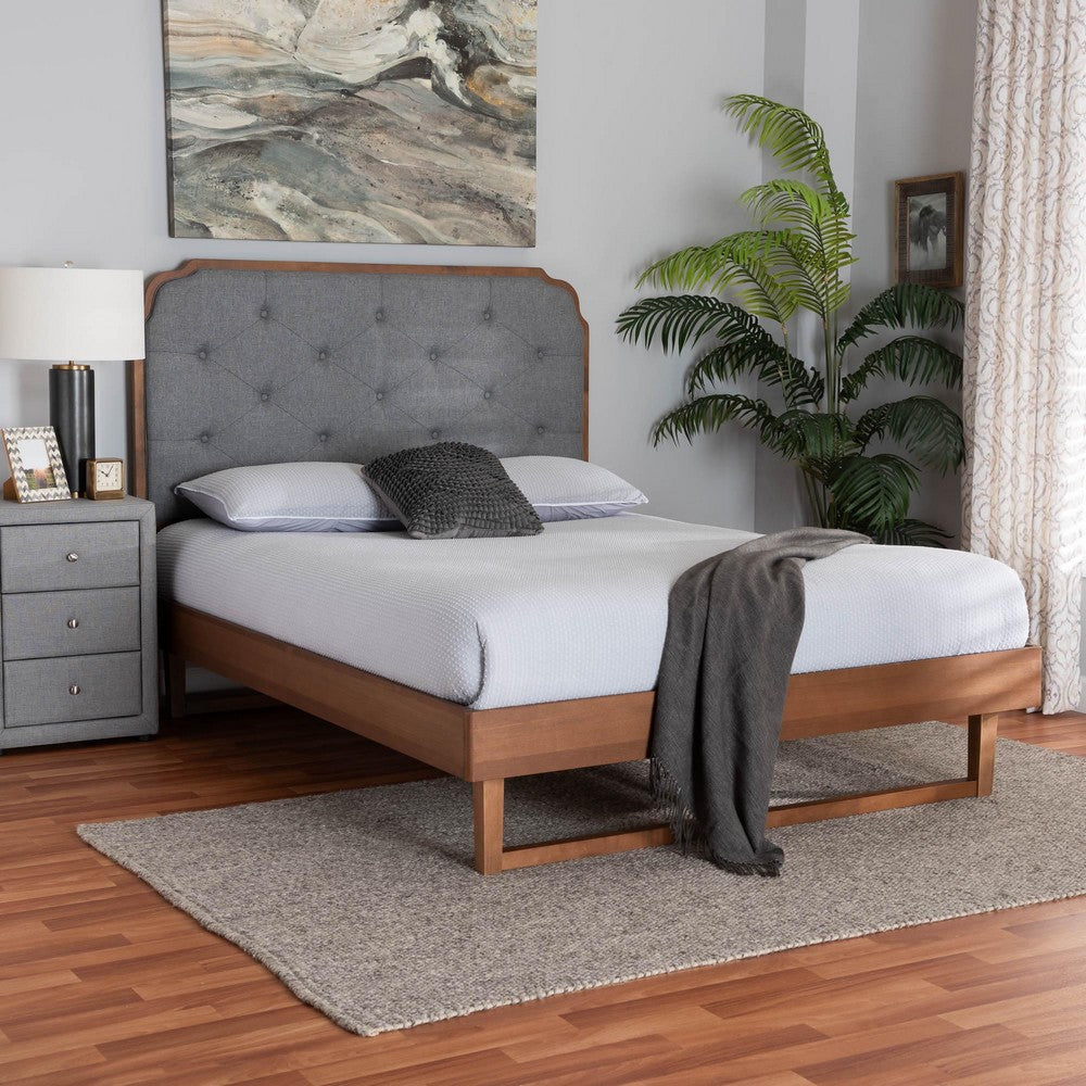 Baxton Studio - Roald King Size Bed in Grey/Walnut Brown - MG9772/97043-King view 7