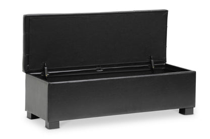 Baxton Studio - RoaNoke Ottoman in Black - BBT3101-Black-OTTO view 2