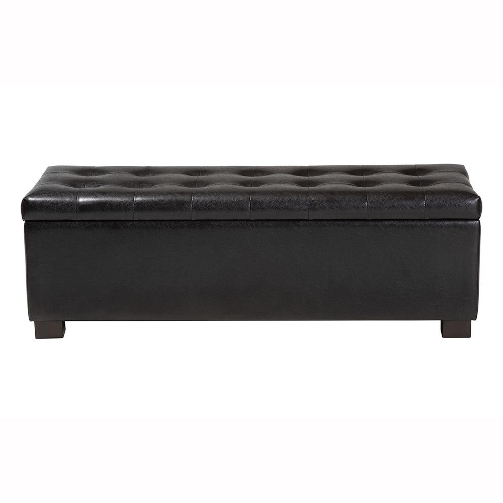 Baxton Studio - RoaNoke Ottoman in Dark Brown - BBT3101-Dark Brown-OTTO view 3