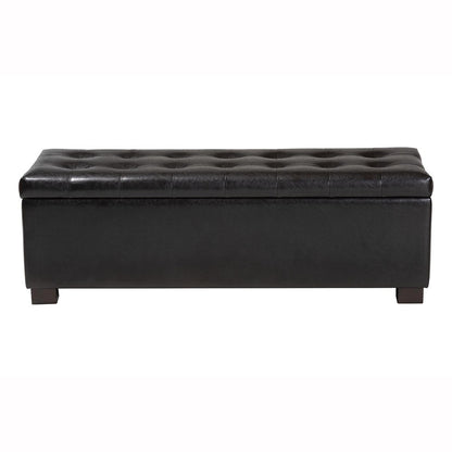 Baxton Studio - RoaNoke Ottoman in Dark Brown - BBT3101-Dark Brown-OTTO view 3