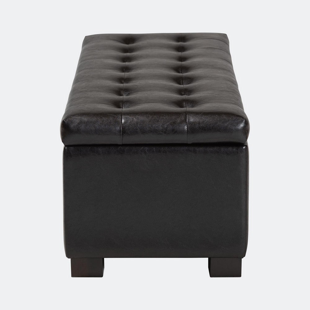 Baxton Studio - RoaNoke Ottoman in Dark Brown - BBT3101-Dark Brown-OTTO view 4