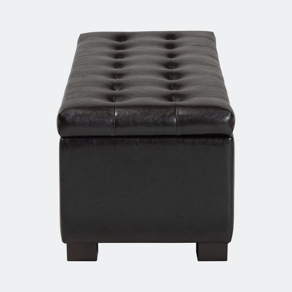 Baxton Studio - RoaNoke Ottoman in Dark Brown - BBT3101-Dark Brown-OTTO view 4