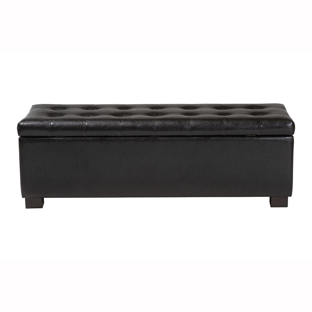 Baxton Studio - RoaNoke Ottoman in Dark Brown - BBT3101-Dark Brown-OTTO view 5