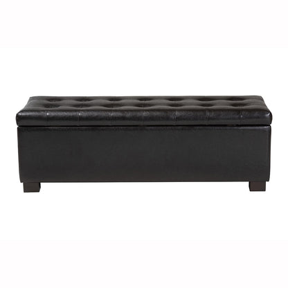 Baxton Studio - RoaNoke Ottoman in Dark Brown - BBT3101-Dark Brown-OTTO view 5