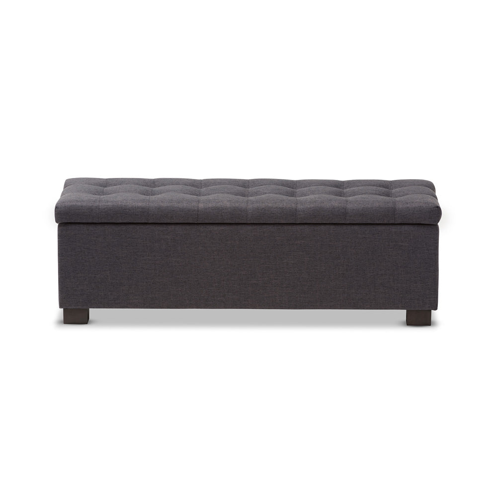 Baxton Studio - RoaNoke Storage Bench in Dark Grey - BBT3101-OTTO-Dark Grey-H1217-20 view 1