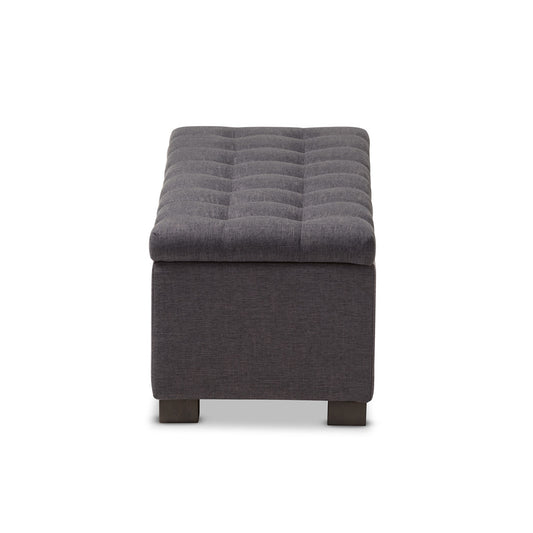 Baxton Studio - RoaNoke Storage Bench in Dark Grey - BBT3101-OTTO-Dark Grey-H1217-20 view 2