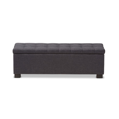 Baxton Studio - RoaNoke Storage Bench in Dark Grey - BBT3101-OTTO-Dark Grey-H1217-20 view 3