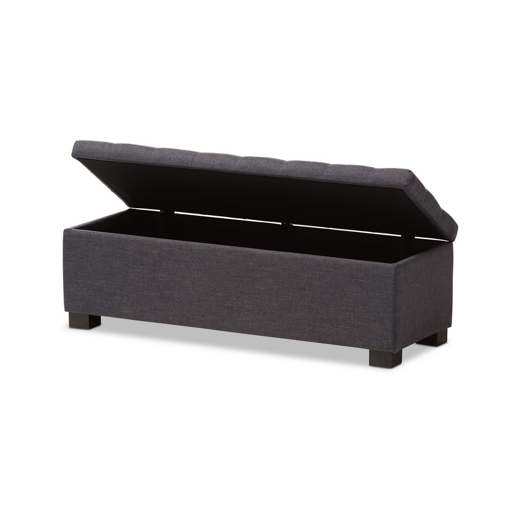 Baxton Studio - RoaNoke Storage Bench in Dark Grey - BBT3101-OTTO-Dark Grey-H1217-20 view 4