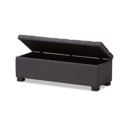 Baxton Studio - RoaNoke Storage Bench in Dark Grey - BBT3101-OTTO-Dark Grey-H1217-20 view 4