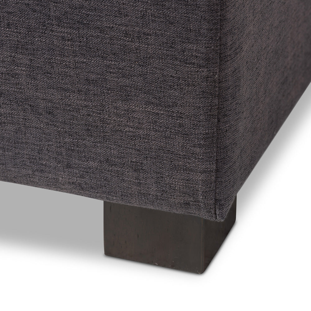 Baxton Studio - RoaNoke Storage Bench in Dark Grey - BBT3101-OTTO-Dark Grey-H1217-20 view 5