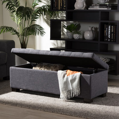 Baxton Studio - RoaNoke Storage Bench in Dark Grey - BBT3101-OTTO-Dark Grey-H1217-20 view 7