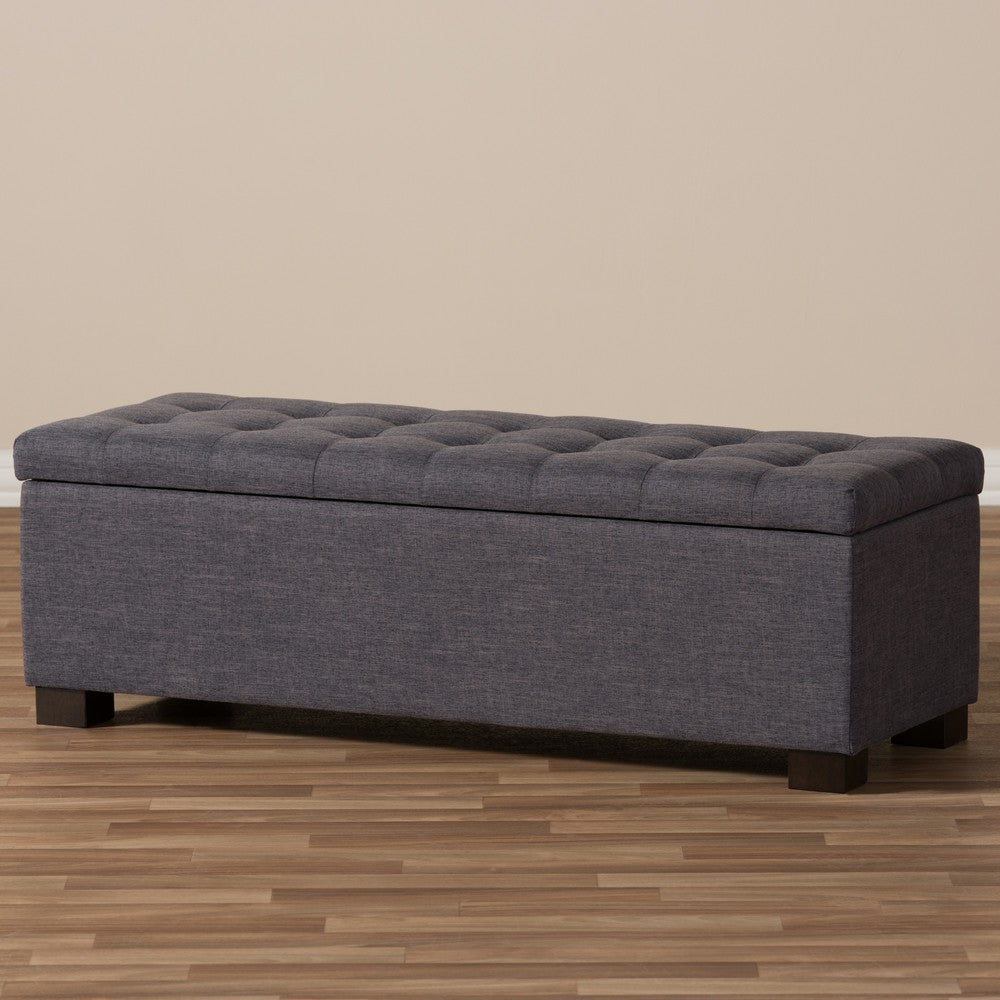 Baxton Studio - RoaNoke Storage Bench in Dark Grey - BBT3101-OTTO-Dark Grey-H1217-20 view 8