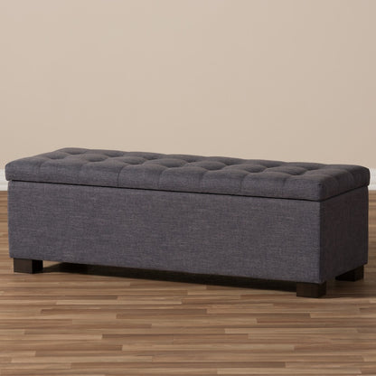 Baxton Studio - RoaNoke Storage Bench in Dark Grey - BBT3101-OTTO-Dark Grey-H1217-20 view 8