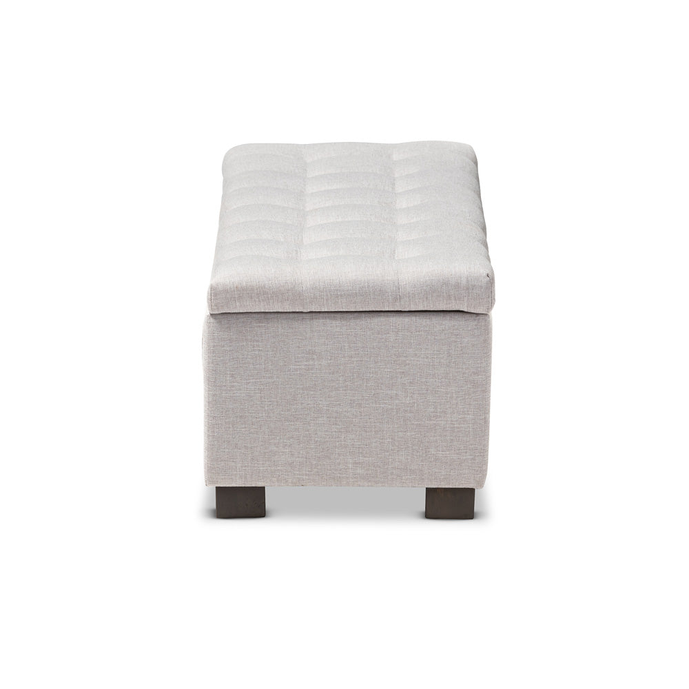 Baxton Studio - RoaNoke Storage Bench in Grayish Beige - BBT3101-OTTO-Greyish Beige-H1217-14 view 2