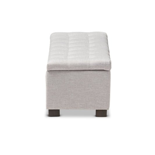 Baxton Studio - RoaNoke Storage Bench in Grayish Beige - BBT3101-OTTO-Greyish Beige-H1217-14 view 2