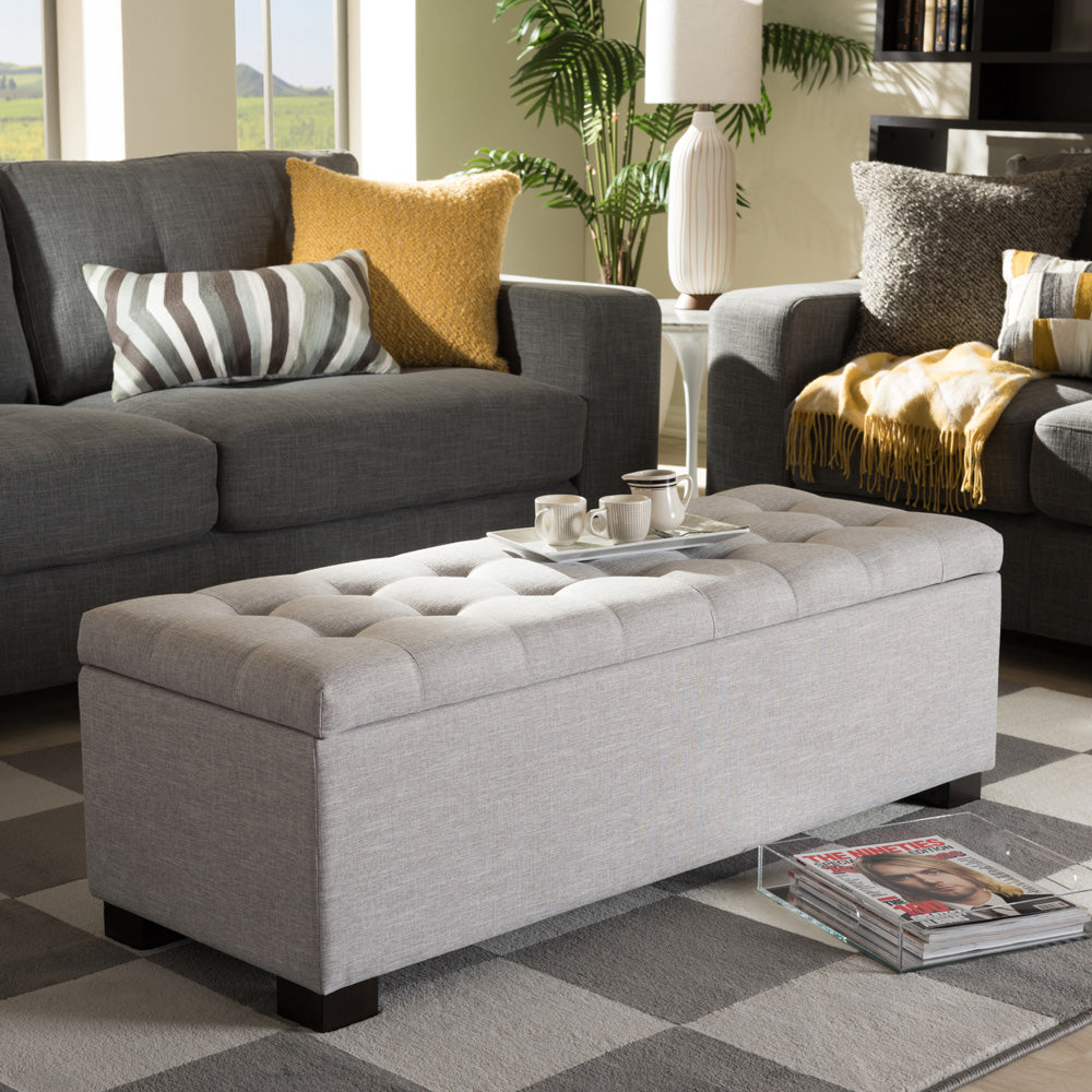 Baxton Studio - RoaNoke Storage Bench in Grayish Beige - BBT3101-OTTO-Greyish Beige-H1217-14 view 9
