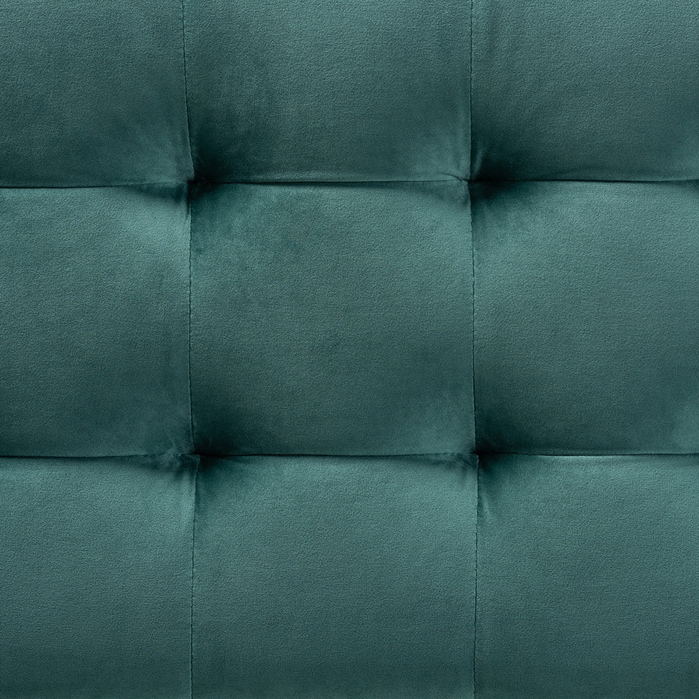 Baxton Studio - RoaNoke Storage Ottoman in Teal Blue/Brown - BBT3101-Teal Velvet/Walnut-Otto view 6