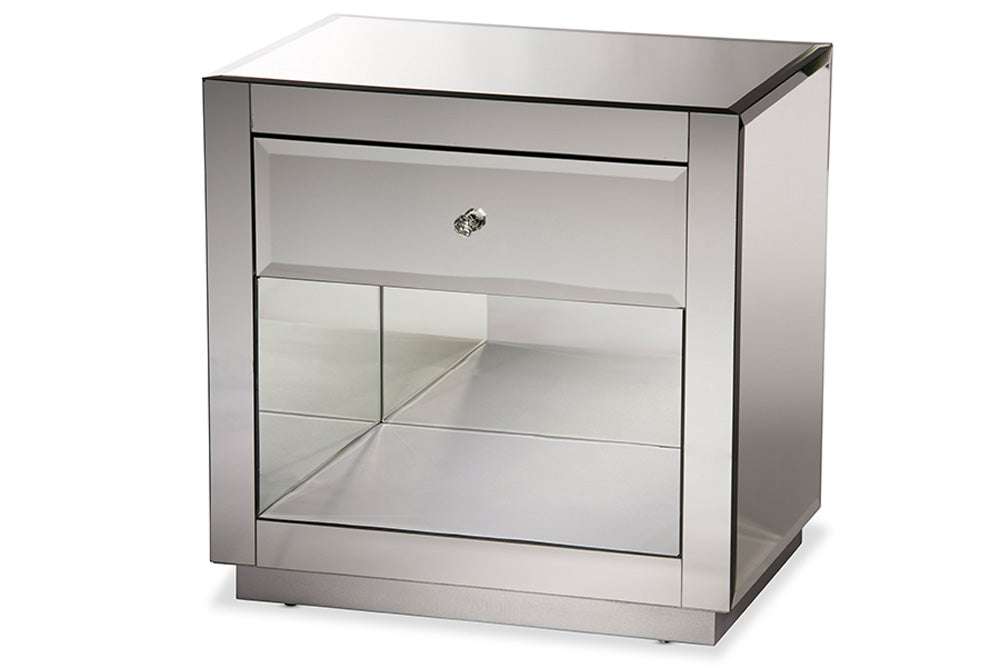 Baxton Studio - Rochadh End Table in "Silver" Mirrored - RXF-648 view 1