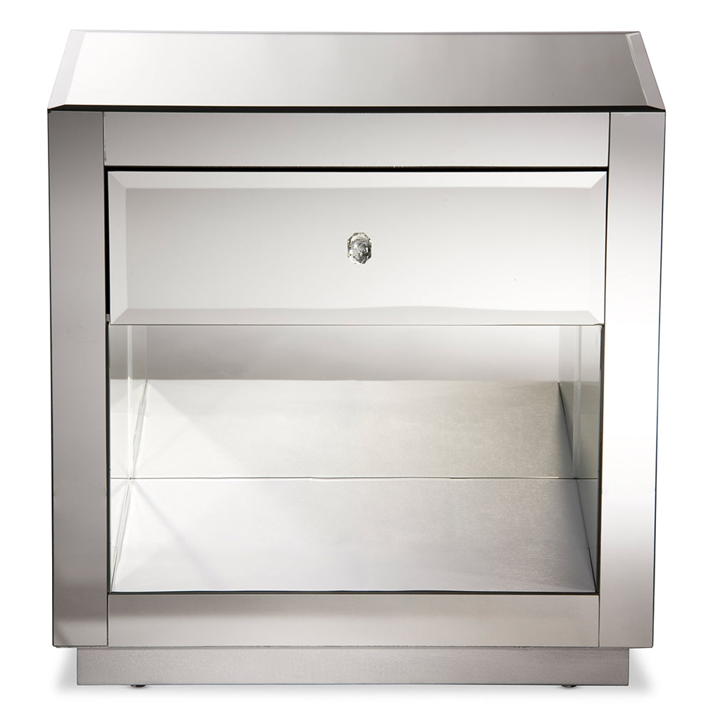 Baxton Studio - Rochadh End Table in "Silver" Mirrored - RXF-648 view 2