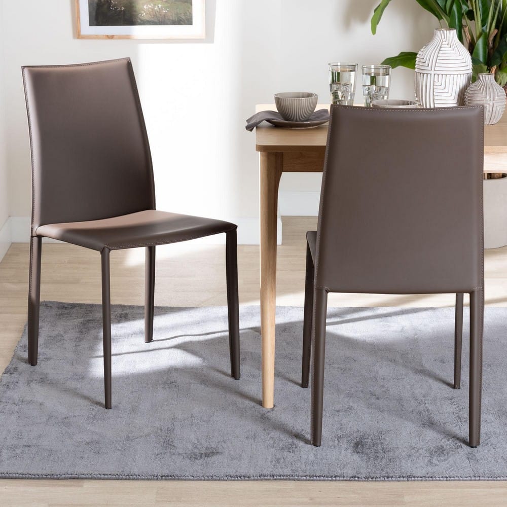 Baxton Studio - Rockford Set of 2 Dining Chairs in Taupe - ALC-1025-Taupe view 7