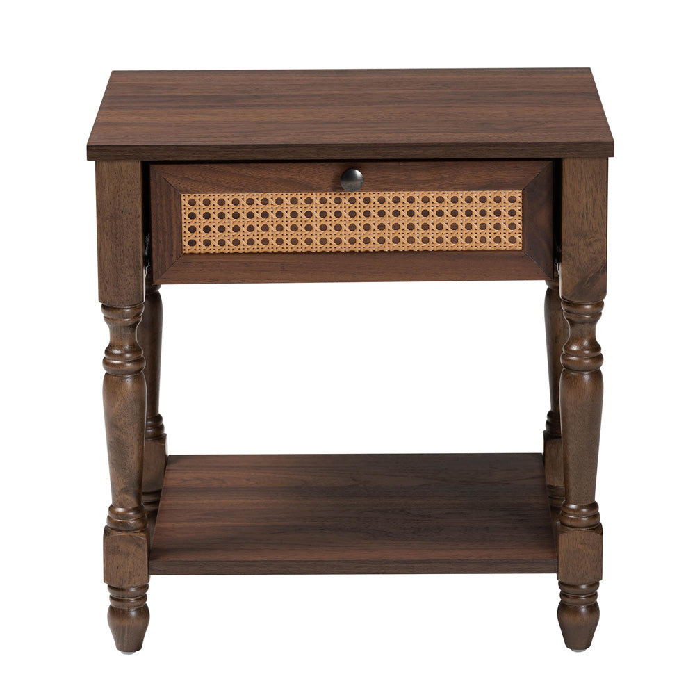 Baxton Studio - Roden Nightstand in Dark Brown - Roden-Brown-Nightstand view 3