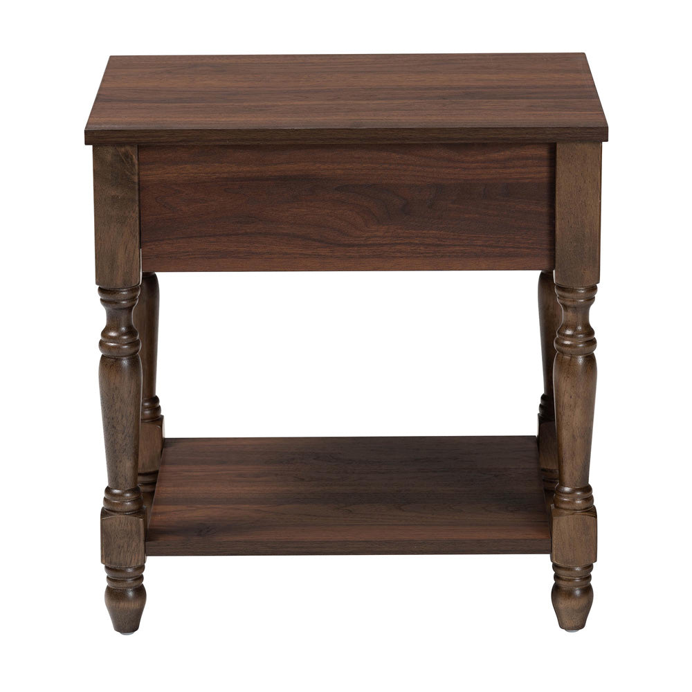 Baxton Studio - Roden Nightstand in Dark Brown - Roden-Brown-Nightstand view 5