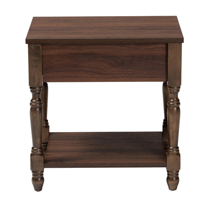 Baxton Studio - Roden Nightstand in Dark Brown - Roden-Brown-Nightstand view 5