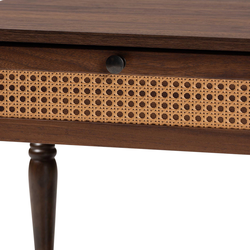 Baxton Studio - Roden Nightstand in Dark Brown - Roden-Brown-Nightstand view 6