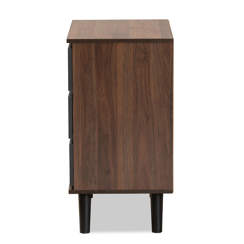 Baxton Studio - Roldan Chest in Grey/Walnut Brown/Black - CH8003-Walnut/Grey-3DW Chest view 4