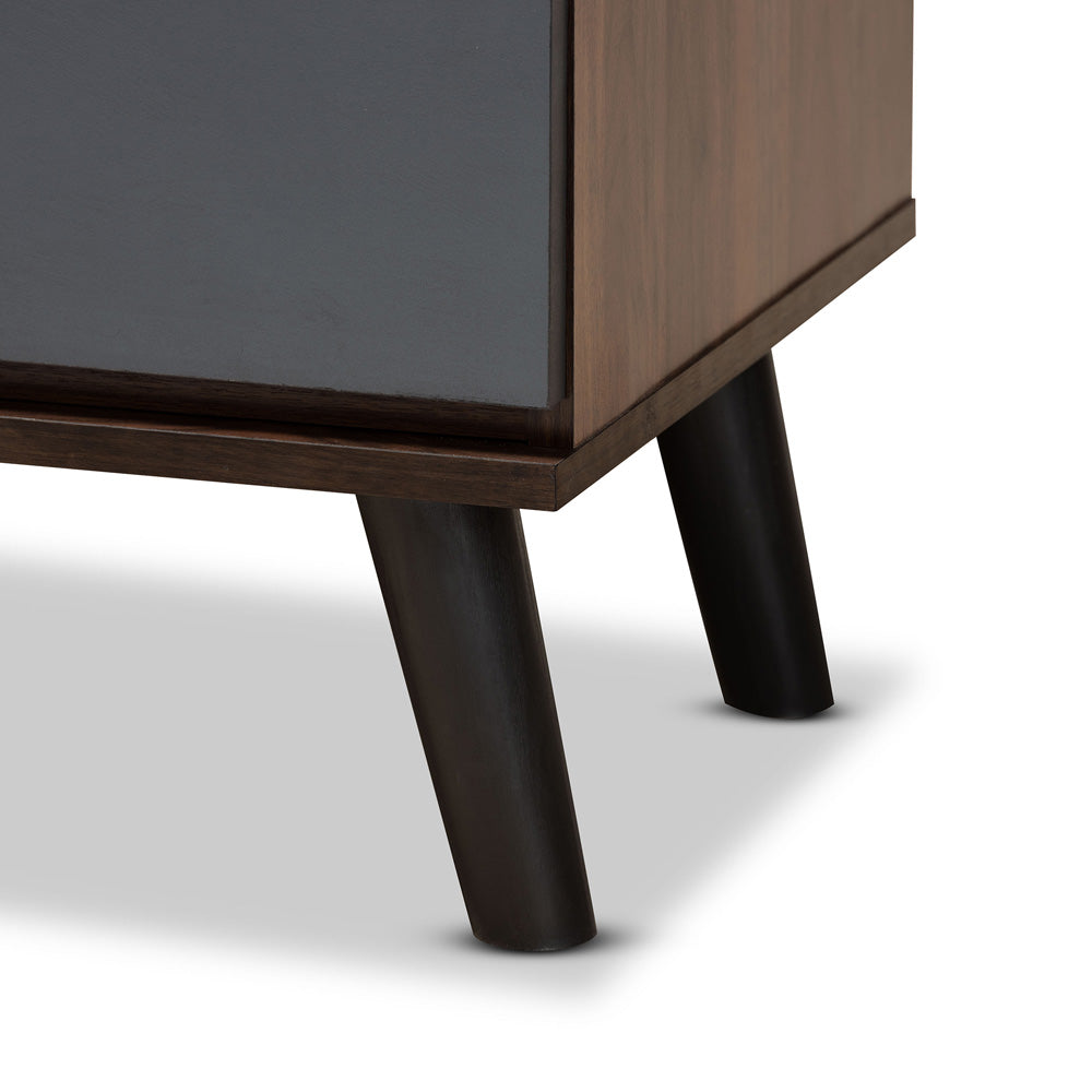 Baxton Studio - Roldan Chest in Grey/Walnut Brown/Black - CH8003-Walnut/Grey-3DW Chest view 5