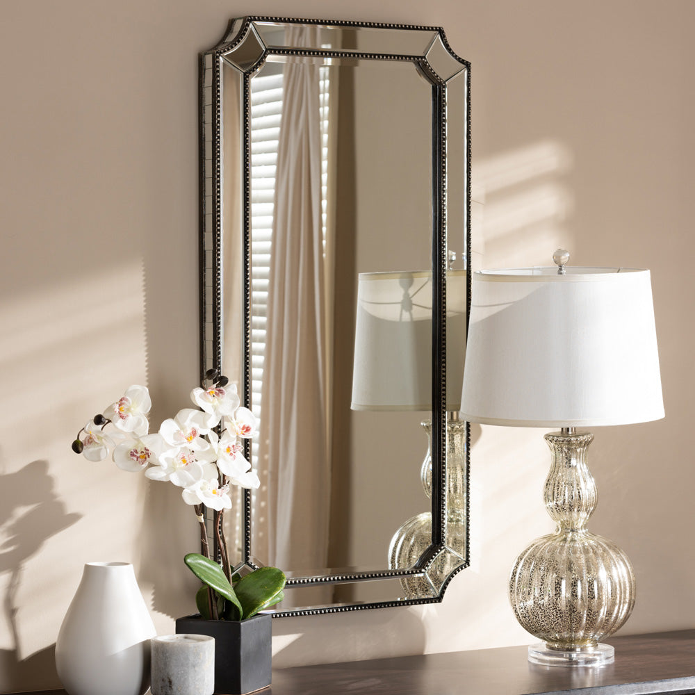 Baxton Studio - Romina Mirror in Antique Silver - RXW-8003 view 2