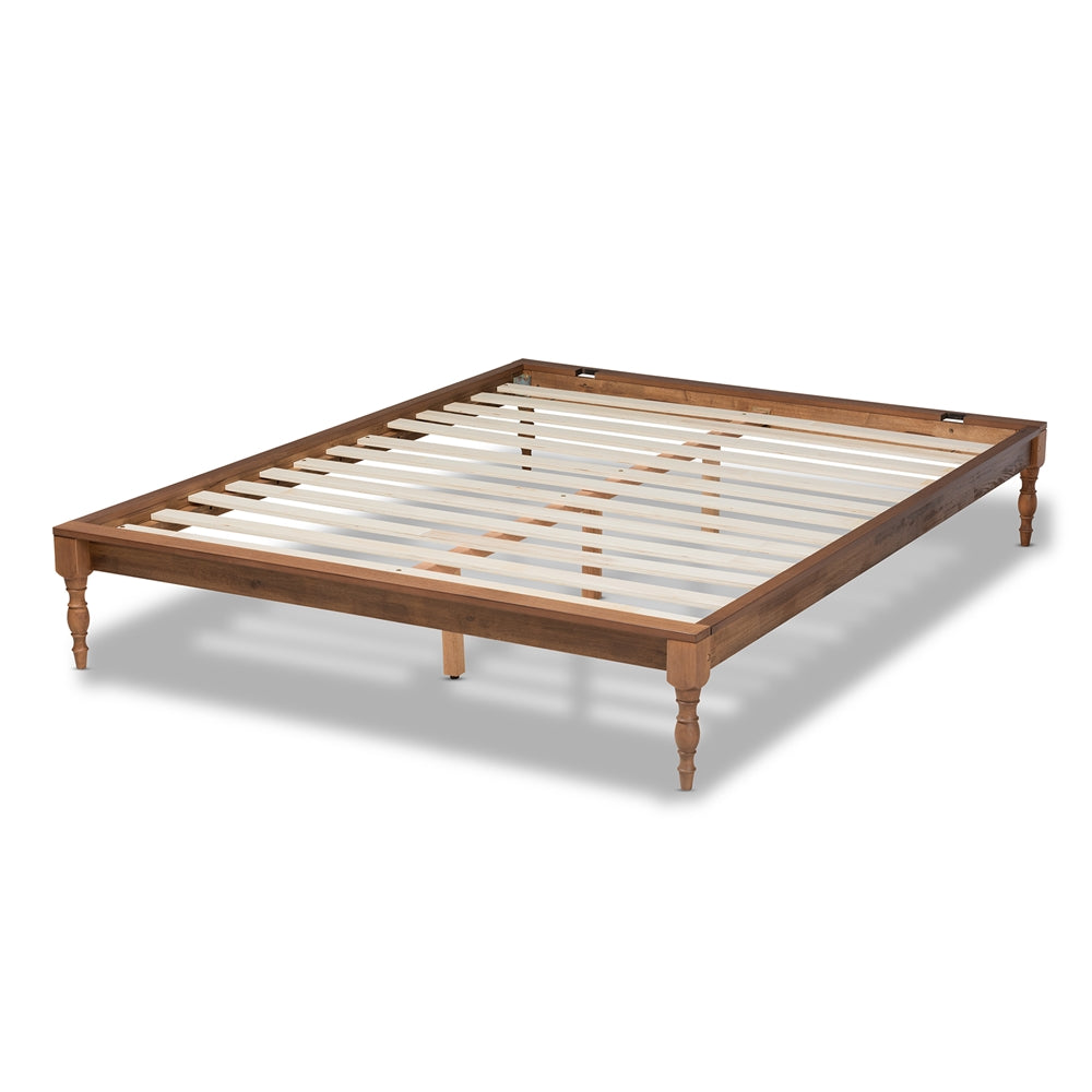 Baxton Studio - Romy King Size Bed Frame in Ash walnut - MG0005-Ash Walnut Rattan-King-Frame view 3