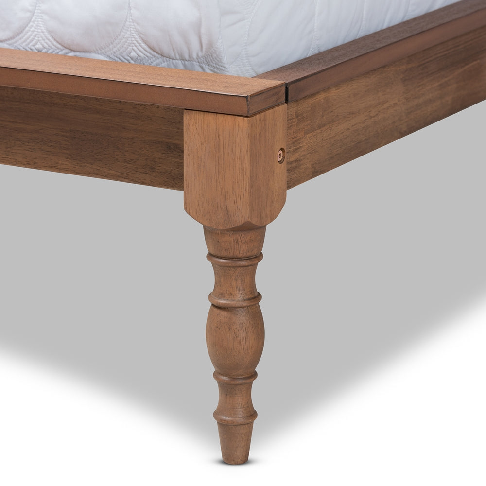Baxton Studio - Romy King Size Bed Frame in Ash walnut - MG0005-Ash Walnut Rattan-King-Frame view 4