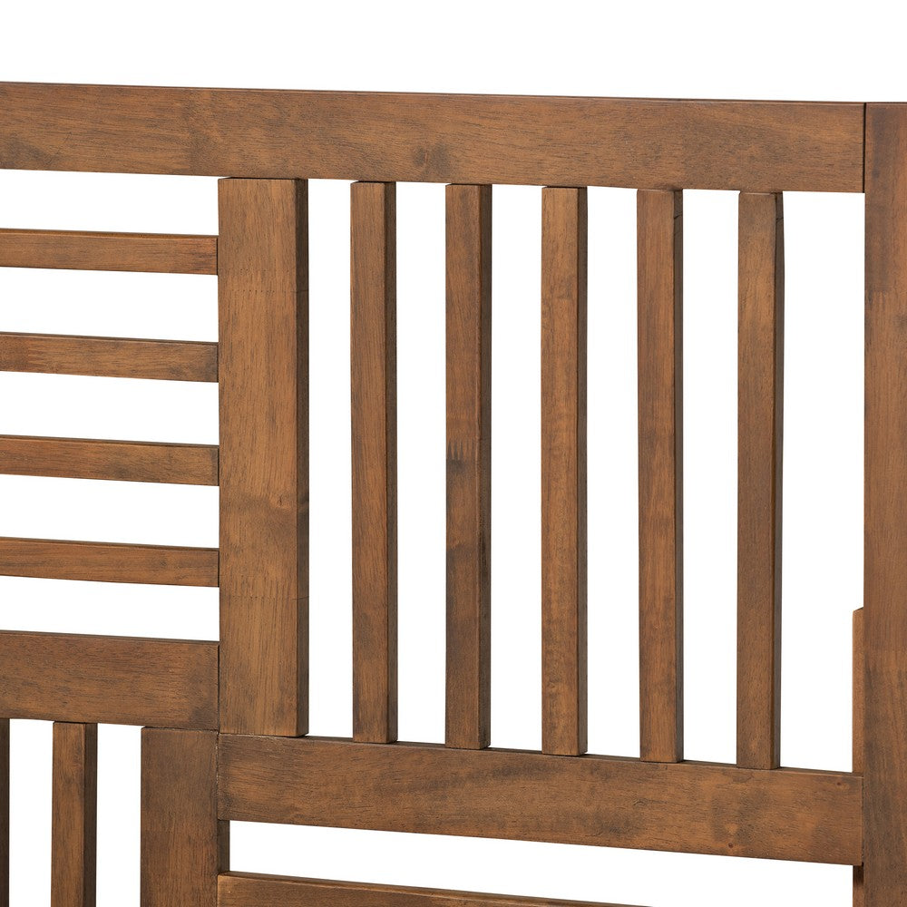 Baxton Studio - Romy Twin Size Bed in Walnut Brown - Romy-Ash Walnut-Twin view 4