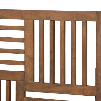 Baxton Studio - Romy Twin Size Bed in Walnut Brown - Romy-Ash Walnut-Twin view 4