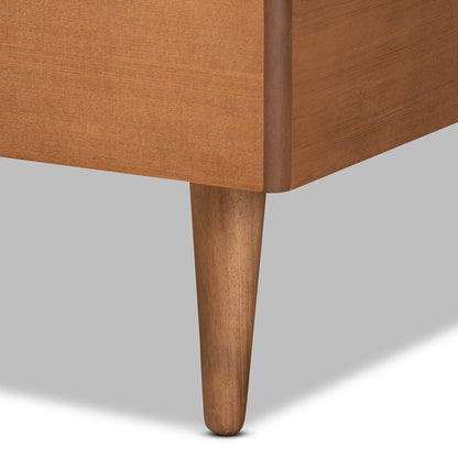 Baxton Studio - Romy Twin Size Bed in Walnut Brown - Romy-Ash Walnut-Twin view 5