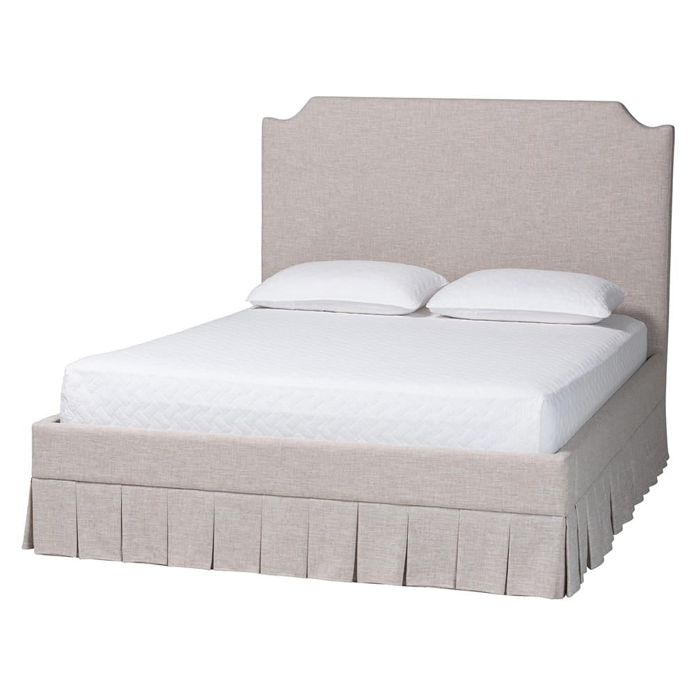 Baxton Studio - Ronelyn Queen Size Bed in Beige - BBT61383-Beige-H1217-3-Queen view 1
