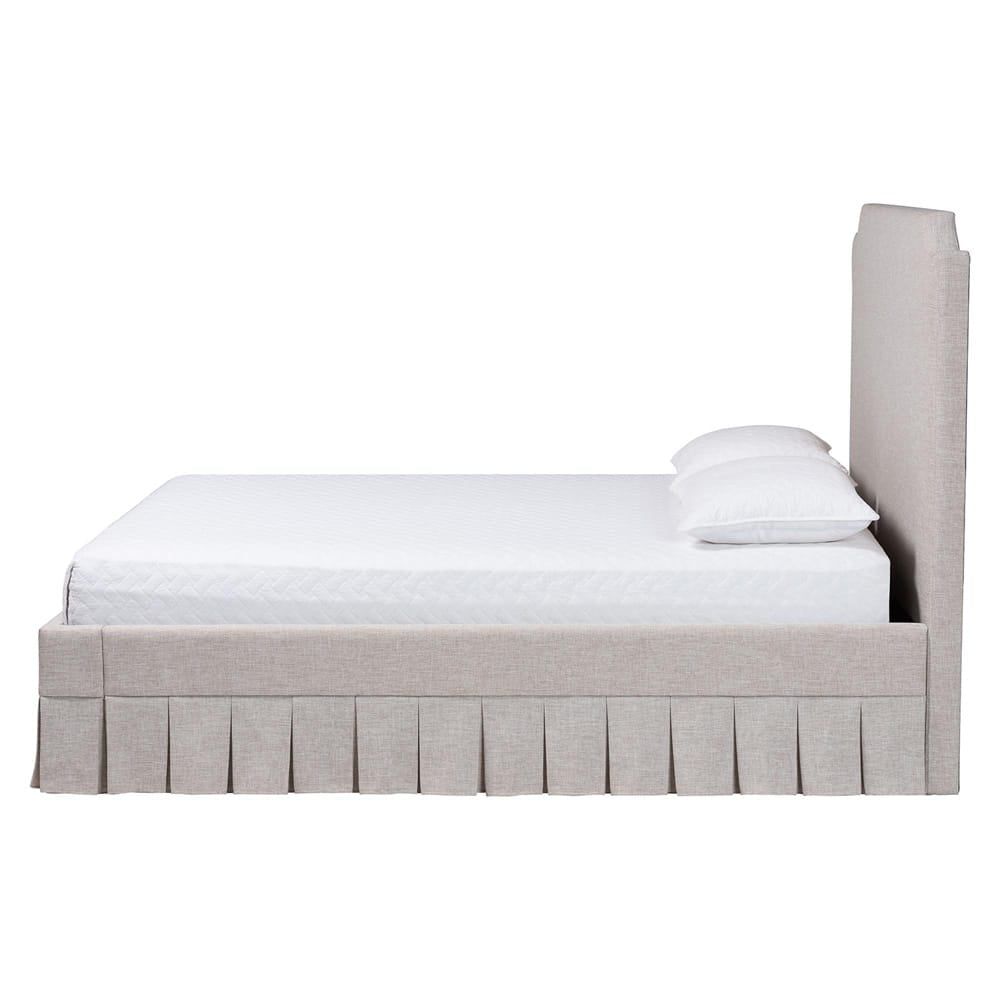 Baxton Studio - Ronelyn Queen Size Bed in Beige - BBT61383-Beige-H1217-3-Queen view 2