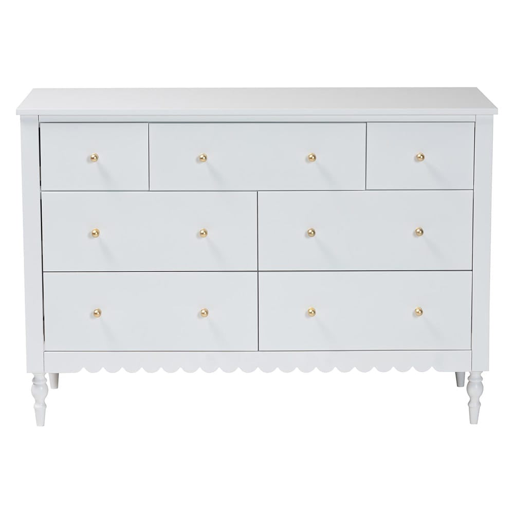 Baxton Studio - Roni Dresser in White - Roni-White-Dresser view 3