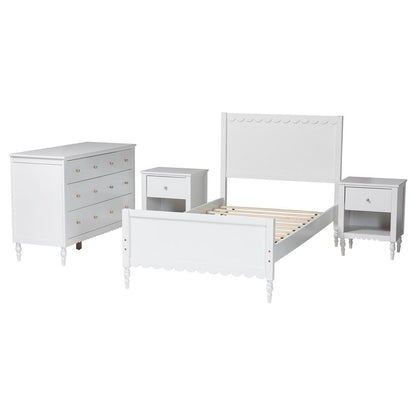 Baxton Studio - Roni Full Bedroom Set in White - Roni-White-Full 4PC Bedroom Set 1 view 2