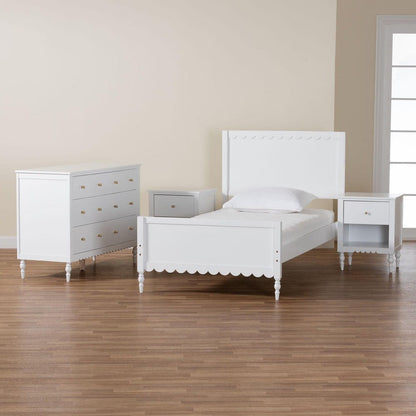 Baxton Studio - Roni Full Bedroom Set in White - Roni-White-Full 4PC Bedroom Set 1 view 11