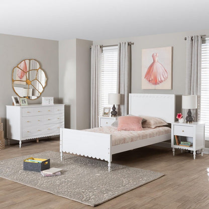 Baxton Studio - Roni Full Bedroom Set in White - Roni-White-Full 4PC Bedroom Set 1 view 12