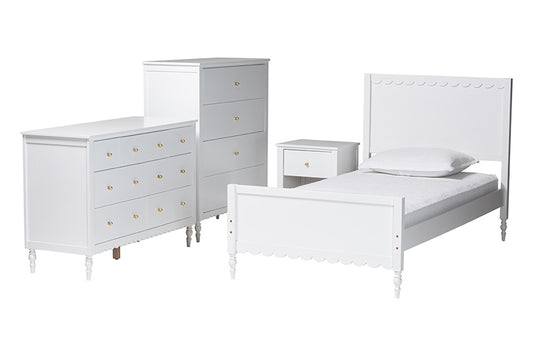 Baxton Studio - Roni Full Bedroom Set - Roni-White-Full 4PC Bedroom Set 2 view 1