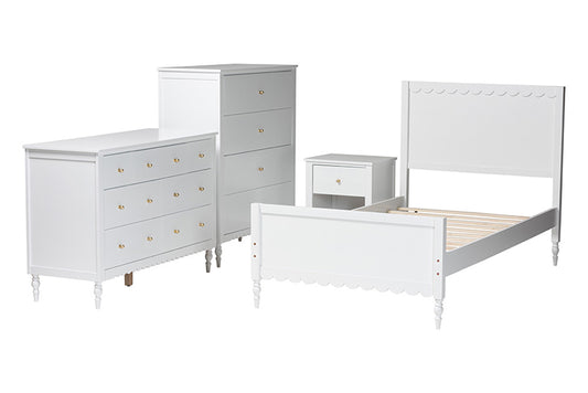 Baxton Studio - Roni Full Bedroom Set - Roni-White-Full 4PC Bedroom Set 2 view 2